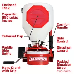 Chapin Chest-Mounted Turf Spreader with Padded Strap & Spread Control 25 Lb | CHP8700A