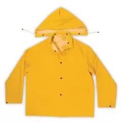 Rain Suit, Medium Yellow Pvc With Polyester Backing | R101M