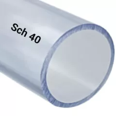 1" x 10' Sch. 40 Clear Plain End PVC Pipe