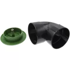 NDS Drain Emitter, 7-1/2" Green High Density Polypropylene Pop-Up w/90° Elbow | 4211