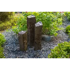 EasyPro Natural Top Basalt Column Kit w/ 48" Basin, Sizes are 20", 27", 35", 1000 GPH Pump & Light Rings 3"