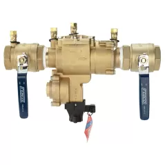 Febco LF860-QT-FS Reduced Pressure Zone Assembly Backflow Preventer Quarter Turn Shutoff w/ Flood Sensor Small Diameter Lead Free Bronze 1-1/2" | F683004