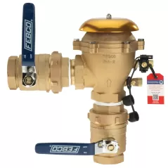 Febco 765-QT-FZ Pressure Vacuum Breaker Backflow Preventer Quarter Turn Shutoff w/ Freeze Sensor Contains Lead Bronze 1/2" | T765CBV