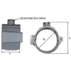 Saddle, 2-1/2" x 1-1/2"IPS Slip Gray Type II PVC Rigid