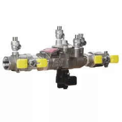 Watts SS009M3-QT-FS Reduced Pressure Zone Assembly Backflow Preventer Quarter Turn Shutoff w/ Flood Sensor Lead Free Stainless Steel 3/4" | 88004046