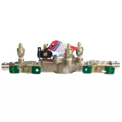 Watts LF007M2-QT-FZ Double Check Valve Assembly Backflow Preventer Quarter Turn Shutoff w/ Freeze Sensor Lead Free Bronze 1-1/4" | T063233