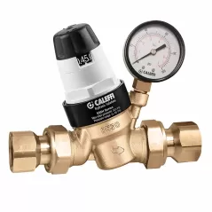 Caleffi Prescal Pressure Reducing Valve 1003 Female NPT wity Pressure Gauge 3/4" | 535351HA