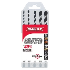 Diablo 5 Piece Hammer Drill Bit Set Multi Material Carbide-Tipped