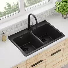 Quartz Classic Drop-in Sink Bowl, Black | ELG3322BK0