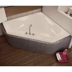 Tryst Corner Center Drain Bathtub, Acrylic White | 100053-000-001-000