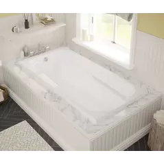 Timeless End Drain Bathtub, Acrylic White | 100104-000-001-000