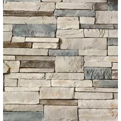 BOR Country Ledge Echo Ridge Flat 12.25 Sf W/Standard Joint 10.4 Sf W/Tight Fit Joint Cultured Stone 12.25 Sf | 9015820