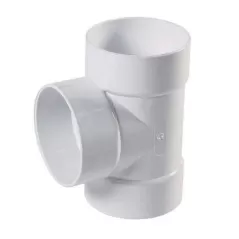 Sewer and Drain Tee, 4" Hub x Hub x Hub PVC | 4P01_alt