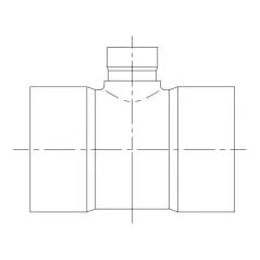 Drainage Tee, 10" x 4" Hub x Hub x Hub PVC | 203-0104