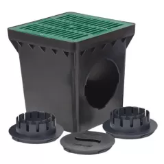 9" Square Basin Kit W/Green Grate Offset Green Grate Offset Adapter And Basin Plug | K9OG | K9OG