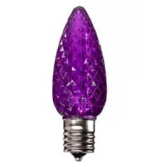 C9 LED Faceted Bulb Purple | NC9D-LED-PU