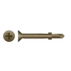 Self-Tapping Screw Phillips Flat Head Reamer, 1/4"-20 X 3-1/4" Steel With Wings |  SDFP025C0325LCWA4W-B