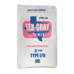 Tex-Gray Portland Cement Type I/II, 92.6 lbs. / bag, 35 bags / pallet