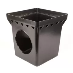 12" Square Catch Basin, 2 Outlets Black 12" | BS122_alt | BS122_alt