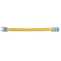 Gas Connector, (ID) 1/2" x (OD) 5/8" x 36" Stainless Steel Yellow Coated, Flex | CSSC21-36