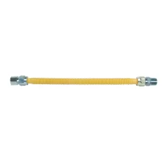 Gas Connector, (ID) 1/2" x (OD) 5/8" x 36" Stainless Steel Yellow Coated, Flex, FIP X MIP | 800-58-A4-36