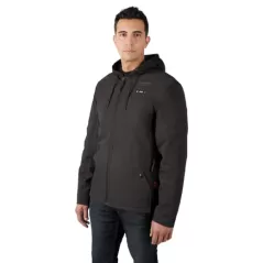 M12 Heated Axis Hooded Jacket, X-Large Black Polyester | 205B-21XL