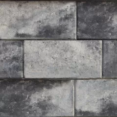 NICOLOCK VERONA WALL GRAPHITE PEARL BLEND - TUMBLED - PREMIUM - 96 EA/ PALLET - 3 EA/ SF - 8 LR/ PALLET 4" X 12" X 8"