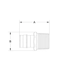 REHAU F1960 LF BRASS ADAPTER MPT REHAU PEX FITTING 1-1/4" | 499816-001