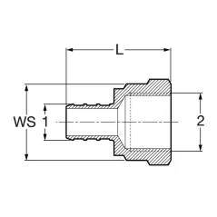 Adapter 1" Brass, PureFlow Crimp Female | 72203Blf