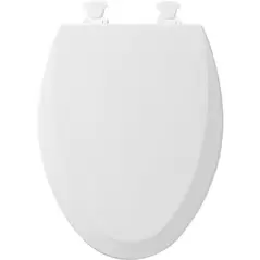 Wood Closet Toilet Seat, Plastic White, W/Cover | 7B1500EC000