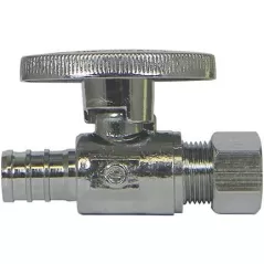 Straight Stop Valve 1/2" x 3/8", Lead Free Brass, PEX x OD CP Quarter Turn | 5421-232