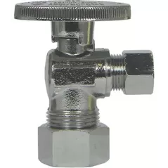 Angle Supply Stop Valve 5/8" x 3/8", Lead Free Brass, Quarter Turn Compression x Compression | 5421-235