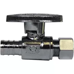 Straight Stop 1/2" x 1/4", Lead Free Brass, PEX x OD | 5424-467