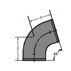45 Degrees Elbow, 3" No-Hub Ductile Iron | 7340_alt