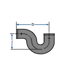 P-Trap, 2" No-Hub Ductile Iron | 10128