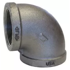 Domestic 90 Degrees Elbow, 3/4" x 3/4" Female x Female Ductile Iron Black | 310001003