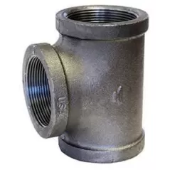 Domestic Straight Tee, 3/4" Female x Female x Female Ductile Iron Black | 310030002