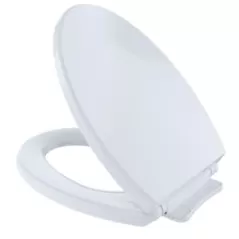 SOFTCLOSE Elongated Toilet Seat, Polypropylene White, Softclose Closet Sea | SS114