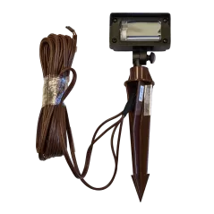 Alliance Bipin Lamp Base, Cast Brass 200 Lumen LED Lamp (Lbipin-Led-200Lm) Double Wier LED (18" & 25') Stake, Black | FL50-BLK-LED