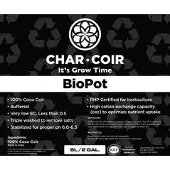 Char Coir BioPot, 8 L, case of 10