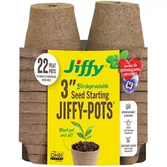 Jiffy 22pk 3" Round Peat Pots Bonus Pack