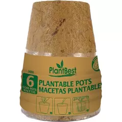 PlantBest 4.25" Biodegradable Coconut Coir Pot - 6 Pk