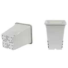 SunPack 7"x7" Square Pot, White 9" Tall