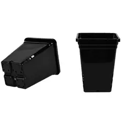 SunPack 7"x7" Square Pot, Black 9" Tall