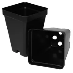 T. O. Plastics 02.50 Press Fit Pot Square Vacuum Deep 250 Black 800 Per Case 48 Case Per Pallet 700003C Use 705105C Tray