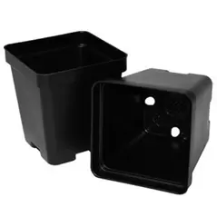 T. O. Plastics 03.25 Press Fit Pot Square Vacuum Deep 325 Black 450 Per Case 48 Cases Per Pallet 700014C Use 705115C With Tray