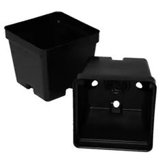 T. O. Plastics 04.00 Sq Pot Square Vacuum Traditional 400 Black 500 Per Case 30Cs/Pl 700070C