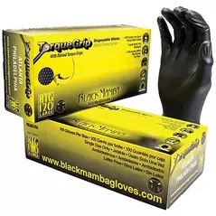 BMG 100ct Box Black Torque Grip Nitrile 7.5mil XL