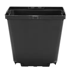DLN 04.50 SQUARE QUICK LOCK POT WITH WAVE LOCK TAG SLOT BLACK, 660 PER CASE, 40 CASES PER PALLET, 4.25in OD x 3.835in H, 1.6 Pint, .752 Liter