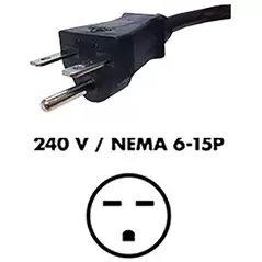 Fluence AC Cord, 6' ( 1829mm ), NEMA 6-15P Plug to M19 Threaded Connector 10/CS
